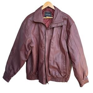 King Size For Tall & Big Men Brown Quilted Lining Bomber Leather Jacket XL